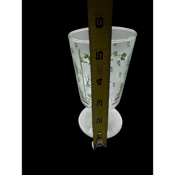 Irish Coffee Glass With Green Shamrock Pattern & Recipe Detail St Patrick's Day - Picture 3 of 11